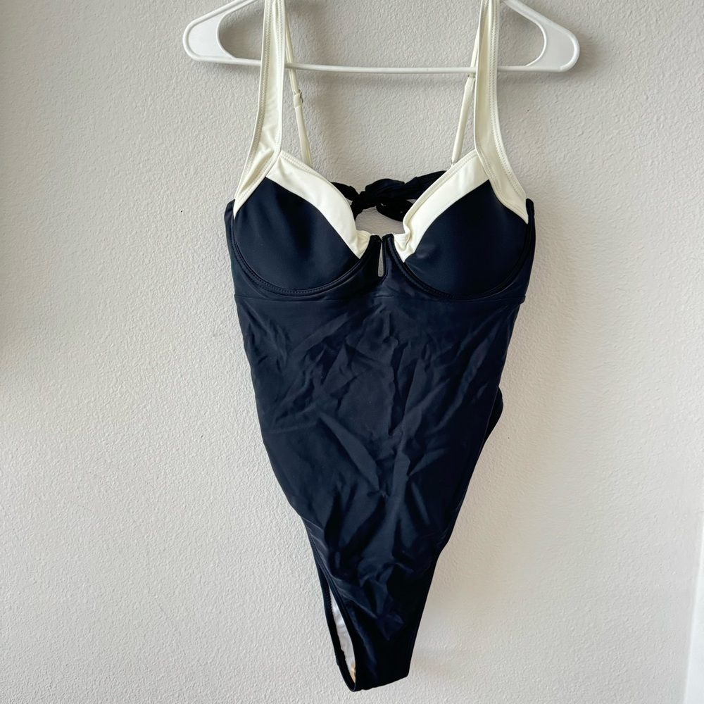 Black/White One Piece Bathing Suit